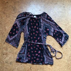Edme & Esyllte (Anthropologie)  black floral top